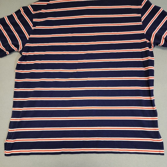 Ralph Lauren Plolo Shirt Mens XL Blue with Pink Stripe Short Sleeve Vintage - Picture 16 of 16